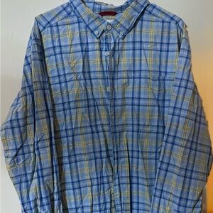 Columbia Men's Blue and Yellow Checkered Shirt